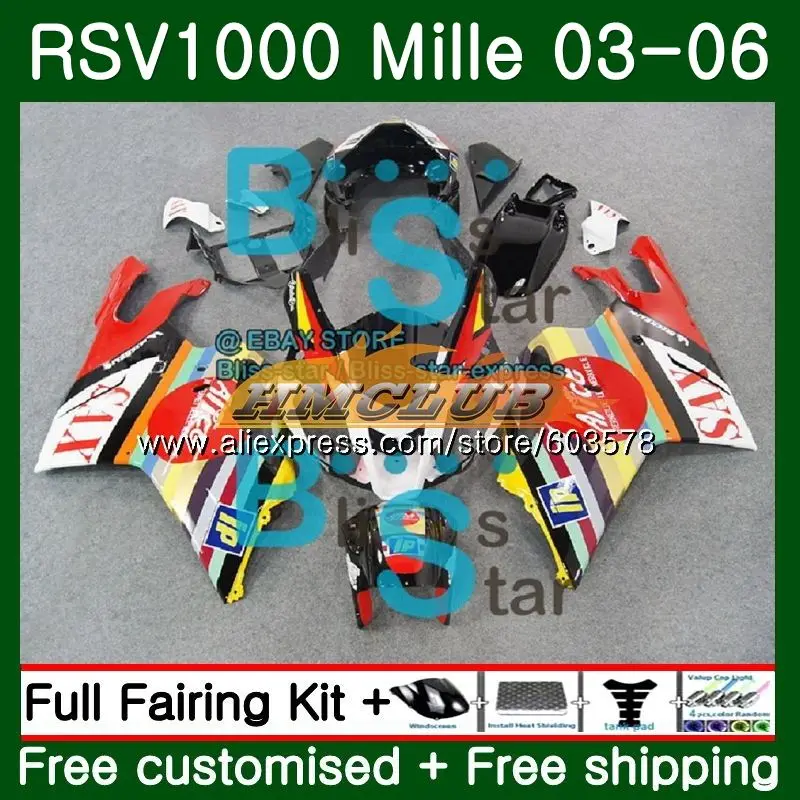 Комплект обтекателей глянцевых красных для Aprilia тысяч RSV 1000 R RR 2003 2004 2005 2006 42CL.64