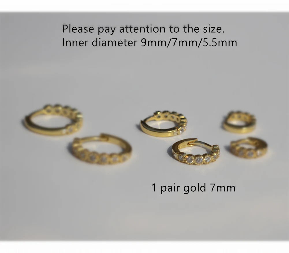 1 pair white gold Серьги из стерлингового серебра 925 пробы, модные циркониевые зеленые, черные, синие, геометрические, Круглые, для ушей, для девочек и мальчиков, серьги для ушей - Окраска металла: 1 pair white gold