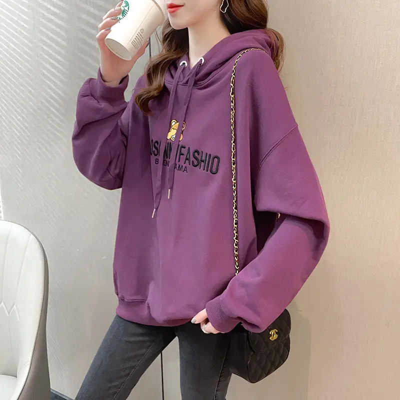 

[cotton] hooded sweater women's spring 2021 new loose Fashion Top