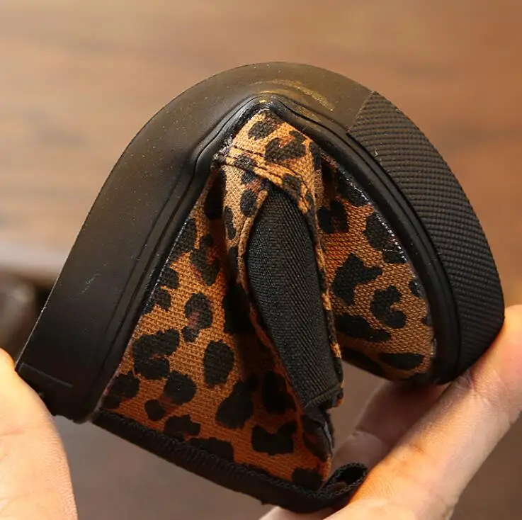 Детские леопардовые снежные сапоги хлопковые для мальчиков и девочек зимние