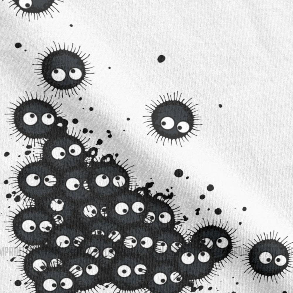 Мужская футболка с надписью My Neighbor Totoro Soot Assault новинка хлопковые футболки