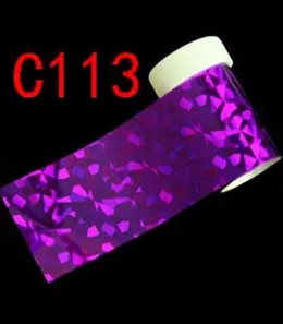 C113 233 Тип 4*100 см голографические наклейки из фольги для переноса ногтей слайдер Радужная зимняя наклейка s для маникюра Nailart украшения(2 - Color: C113