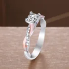 Модное серебряное кольцо Стразы с кристаллами свадебное циркониевое бриллиантовое элегантное обручальное кольцо с Цирконом обручальные кольца