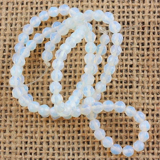 

TUMBEELLUWA 4mm Opalite Stone Beads Loose Spacer Beads Charms For Jewelry Making DIY Necklace Bracelet Accessories