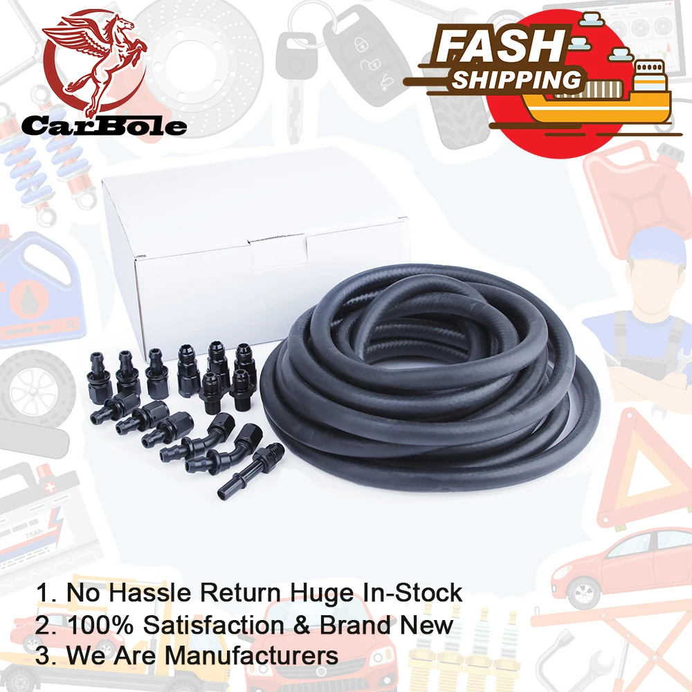 

6AN 3/8“ Aluminum Complete LS Conversion Fuel Injection Line Fitting Adapter Kit EFI FI 25Feet