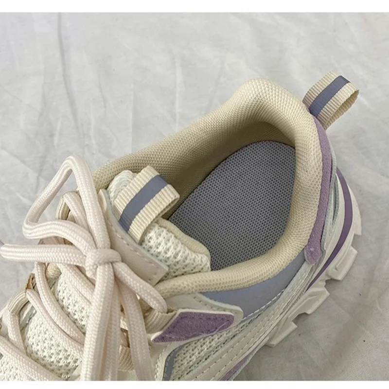 

Fashion Reflective Sneakers Women Platform Black Dad Shoes Mesh Breathable woman vulcanize shoes white female Spring autumn New