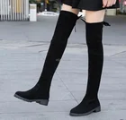 Женские ботфорты из эластичной ткани, Размеры 35-41