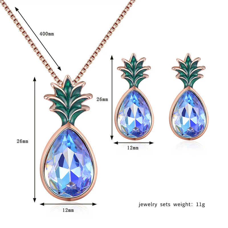 Набор из двух предметов с серьгами в виде фруктов и кристаллов | Украшения