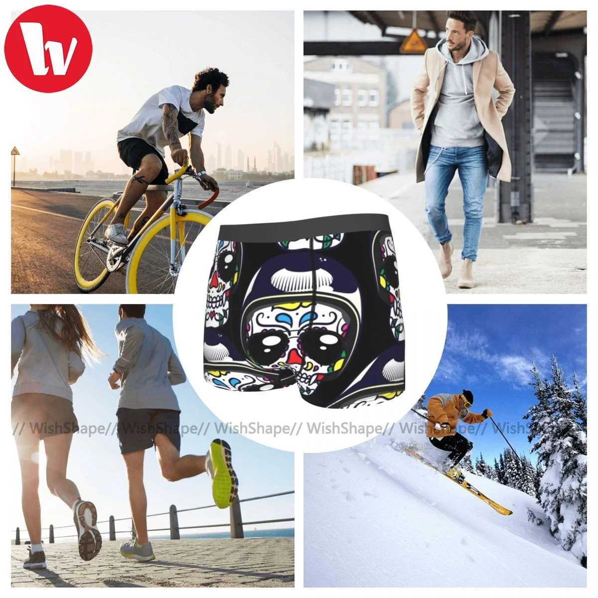 

La Catrina Underwear Funny Trenky Design Trunk Polyester Sublimation Youth Boxer Brief