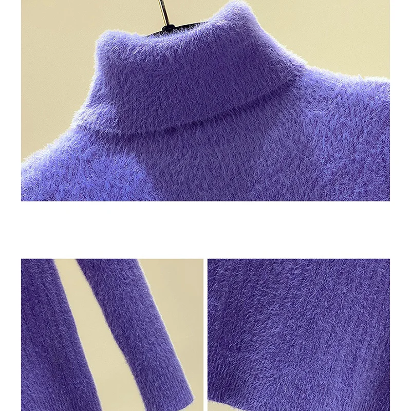 Свитер женский осенне-зимний с высоким воротником | Женская одежда