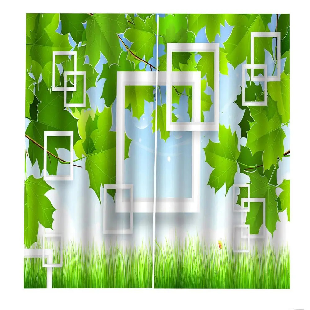 Роскошные 3D затемняющие шторы зеленого цвета для гостиной спальни