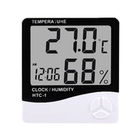 lcd digital thermometer hygrometer electronic temperature humidity meter weather station clock indoor outdoor room thermometer
