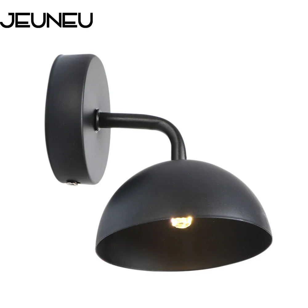Европейская винтажная ретро мини черная металлическая настенная лампа E27 110 240 В
