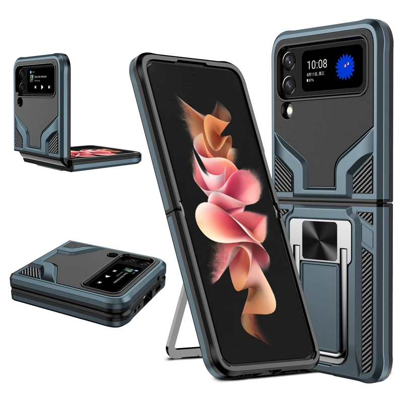 

Роскошный противоударный Магнитный чехол для Samsung Galaxy Z Flip 3 Flip3, полноразмерный защитный чехол для телефона, армированный чехол-накладка с п...