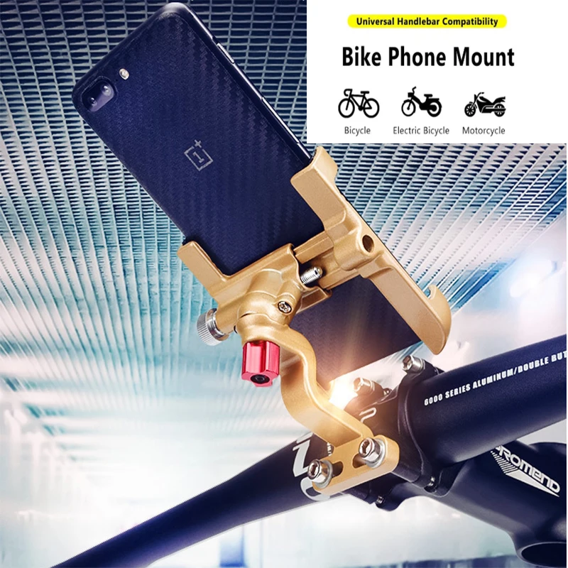 universal aluminum alloy bike bicycle phone holder racks motorcycle handlebar mount non slip moblie cell phone clip for bike free global shipping