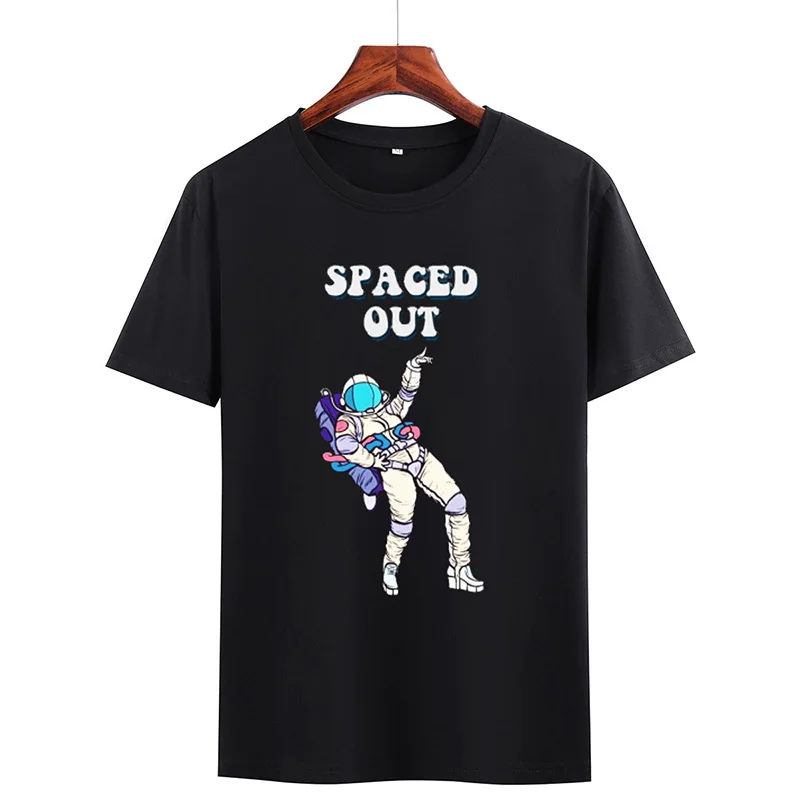Новинка Футболка с принтом космонавта для уличного танца Мужская Повседневная