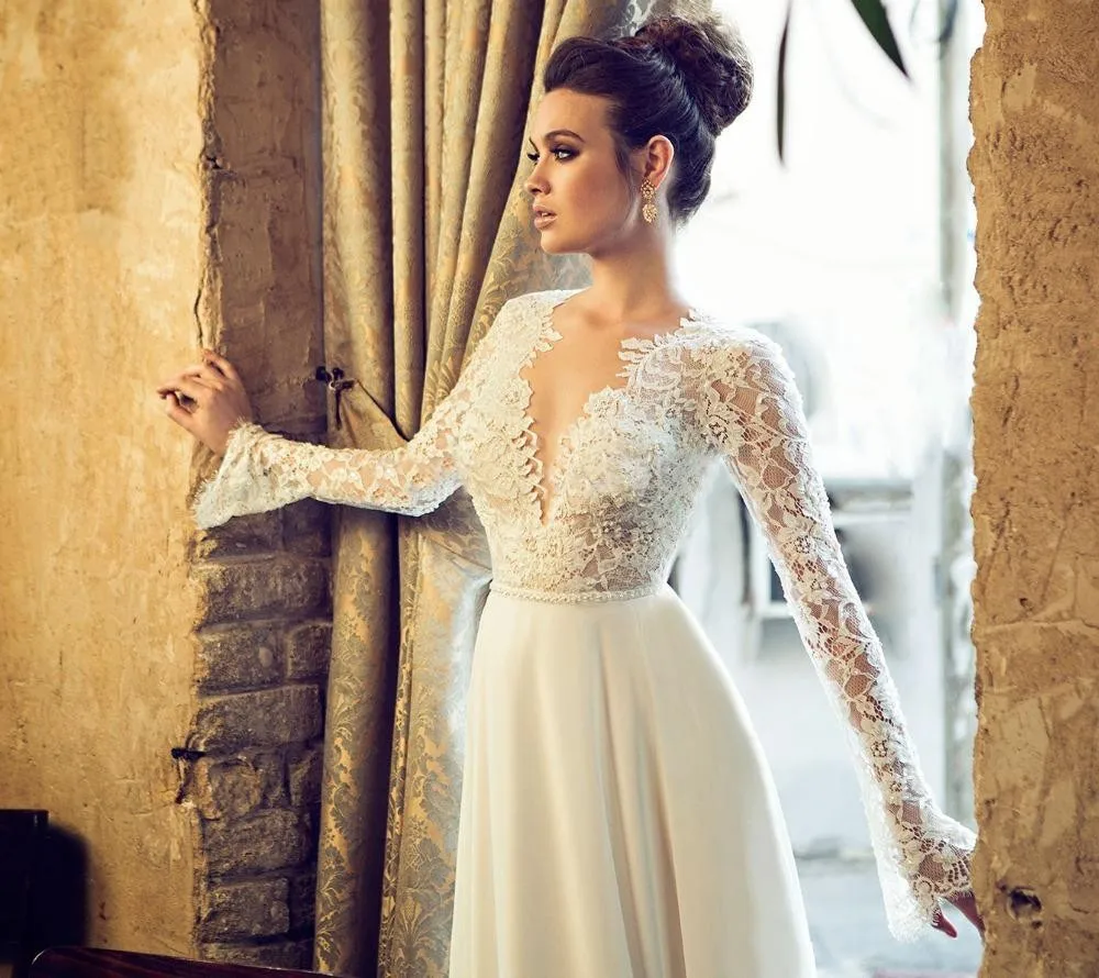 Кружевное Свадебное Платье С Длинными Рукавами фото 25