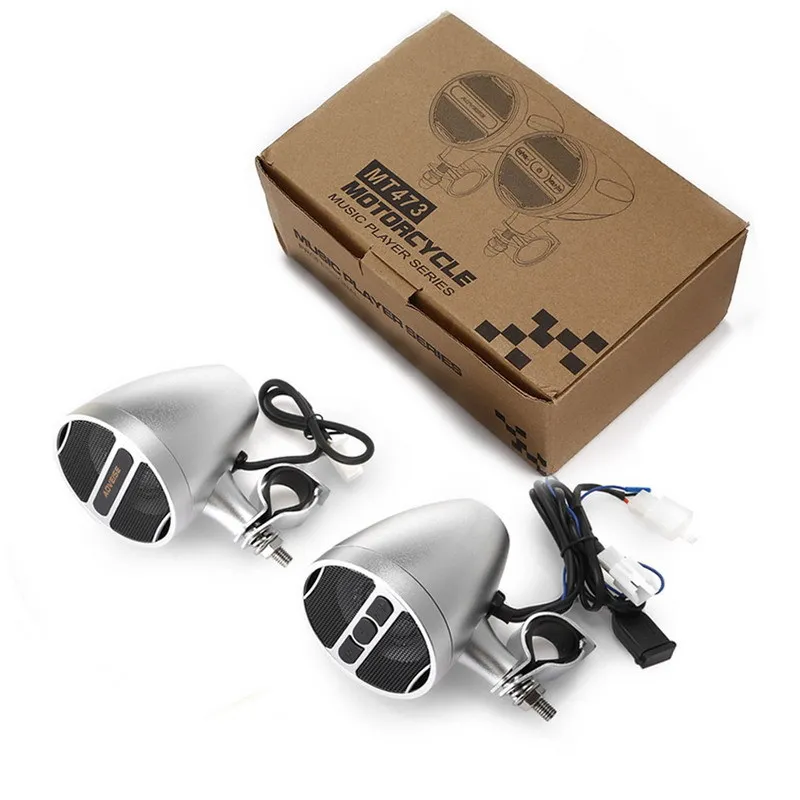 

Waterproof Moto 12v Mp3 Player Amplifier Usb Bluetooth Music Player Fm Radio Frosted/Plating Stereo Motorcycle Speaker Mt473