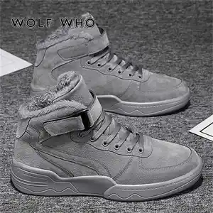 Мужские ботинки на меху, теплые ботинки с высоким берцем, рабочая обувь, 2021