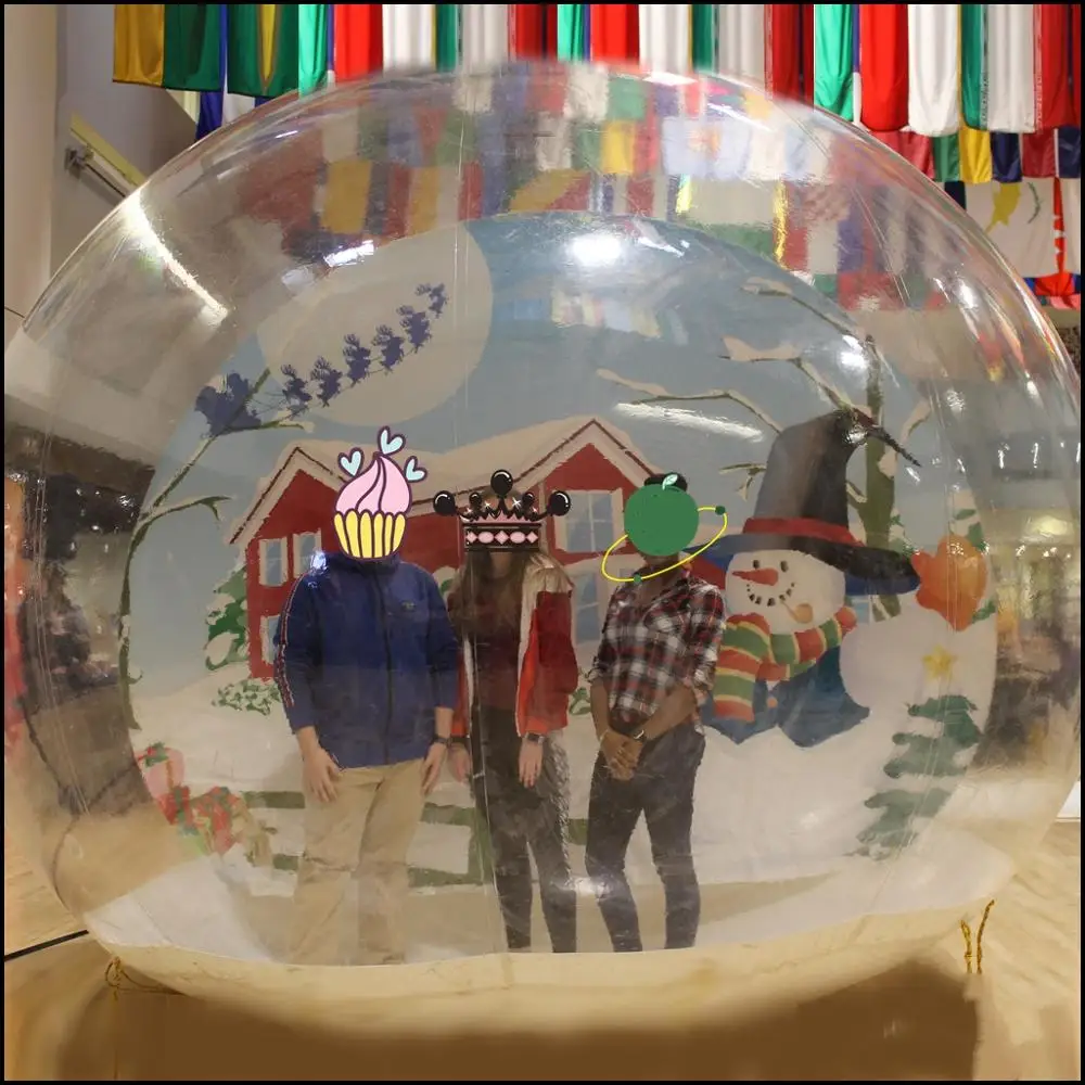 

2M/3M/4M Dia Inflatable Snow globe Human Size Snow Globe For Christmas Decoration Popular Clear Photot Booth For People Inside