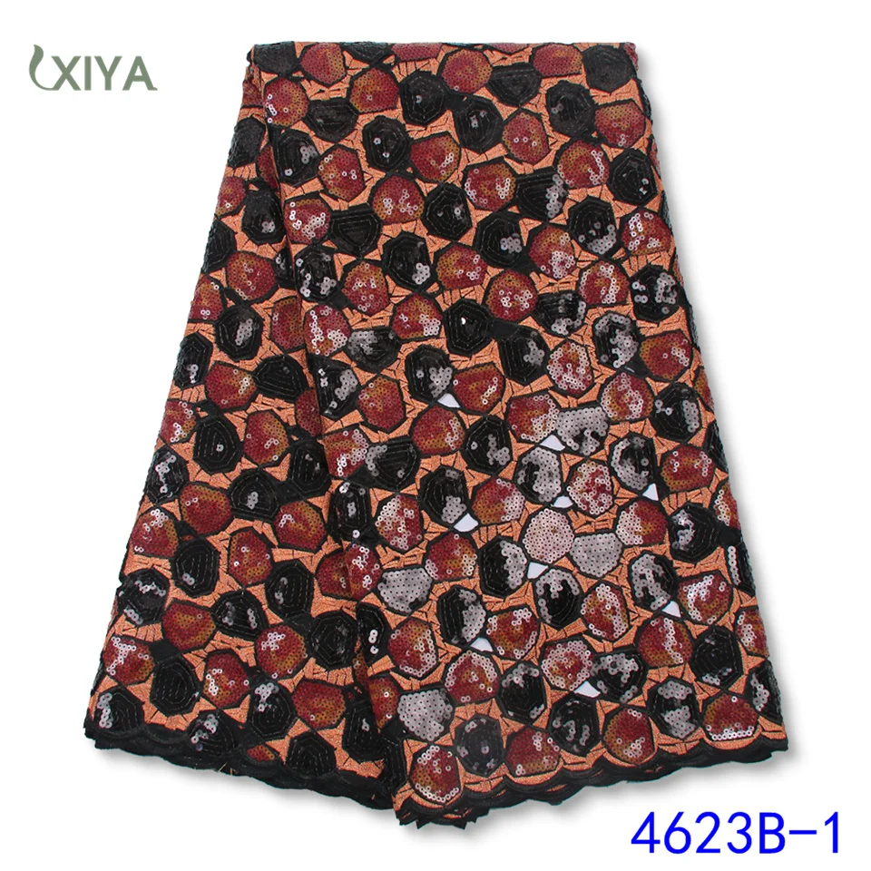 

Sequin Lace Fabric African Lace Fabric High Quality Lace with Sequins French Nigerian Lace Fabrics for Party Sewing APW4623B