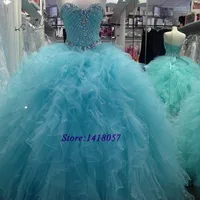Luxury Crystals Ball Gown Sweet 16 Quinceanera Dresses Cheap 2020 Plus Size Masquerade Vestidos 15 Anos Prom Gowns