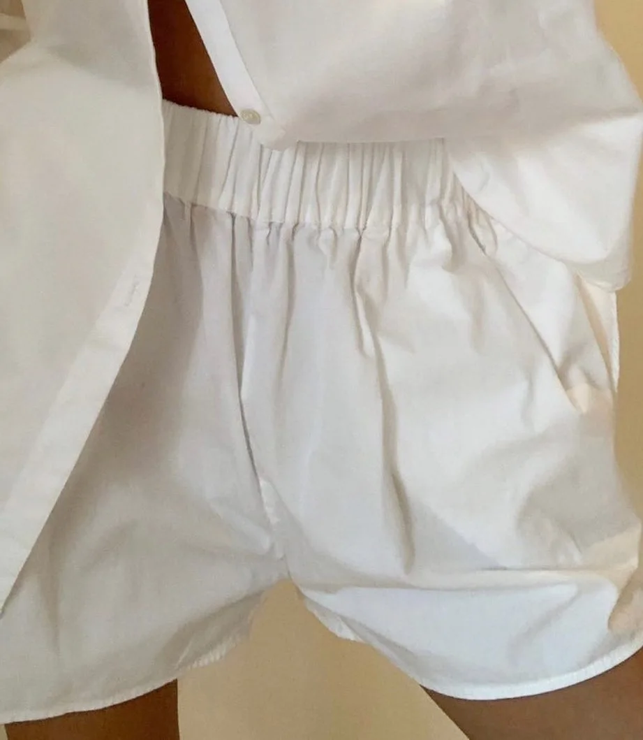 

Casual Women Summer Long Sleeve Blouse Tracksuit Shorts Set Loose Tops And High Waisted Mini Shorts Two Piece Set 2021