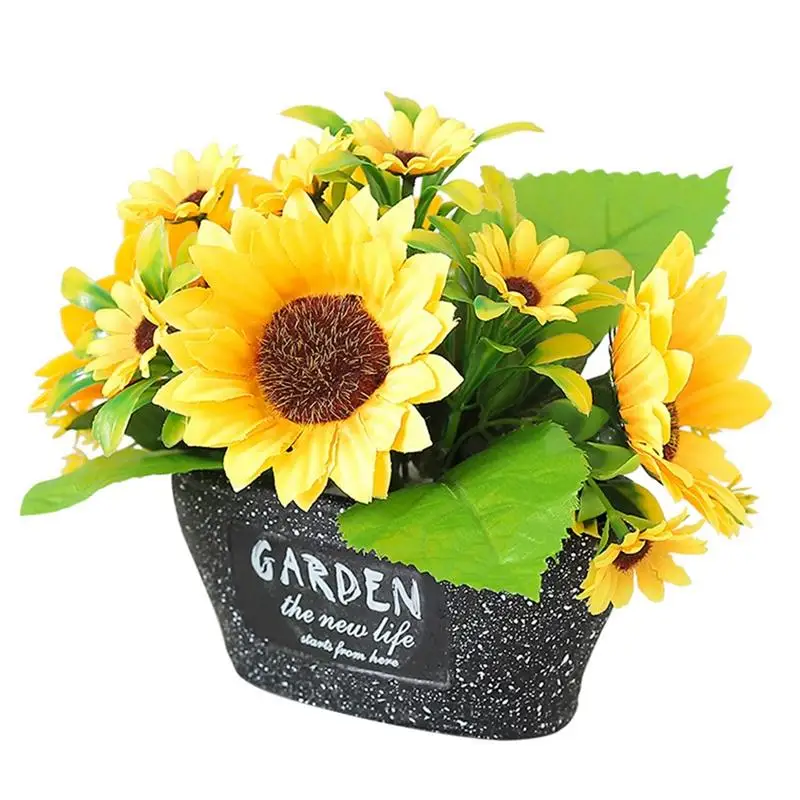 Букет подсолнухов Шелковый цветок высокого качества искусственный в горшке
