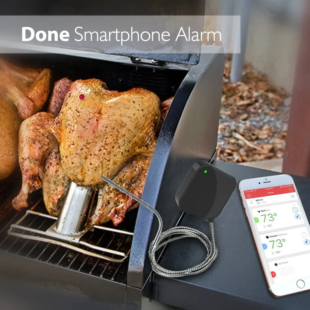 Цифровой Уличный беспроводной Bluetooth-термометр AidMax NanoL для барбекю мяса с зондом