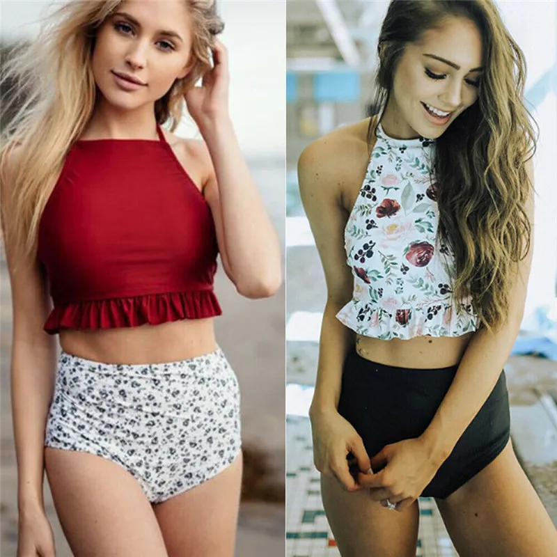 Пляжная одежда с высокой талией для плавания Новинка лета 2019 купальник