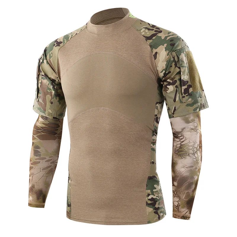 

Military Camouflage Tactical TShirt Men Women Short Sleeve Brand Cotton Combat Frog Shirt Training Shirts With Oversleeve AF424