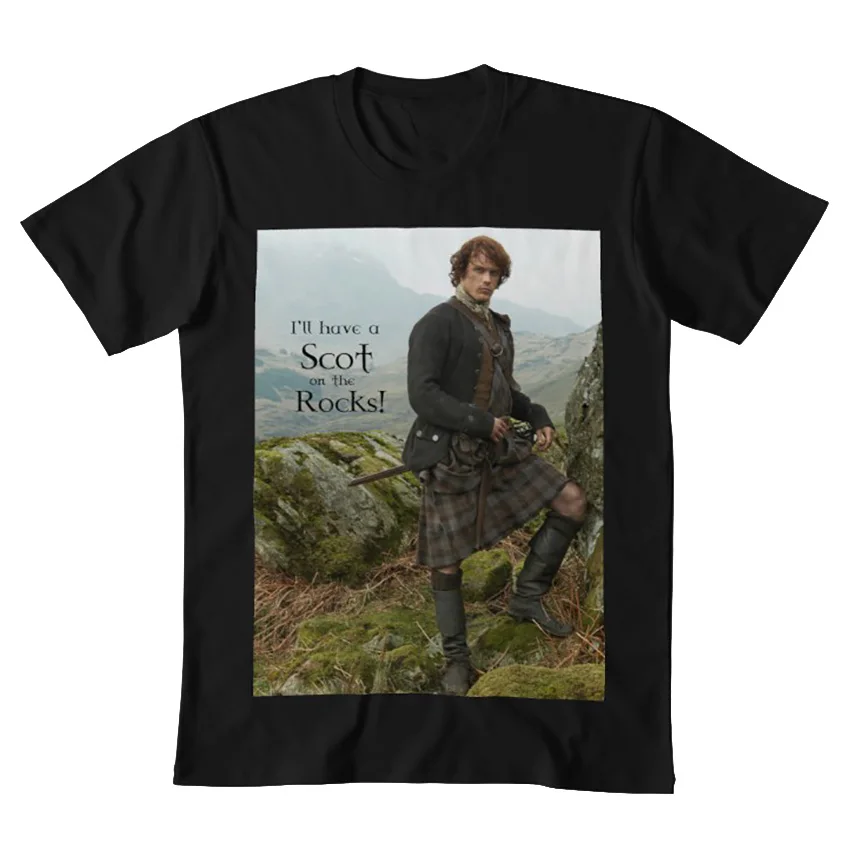 У меня будет Шотландка на скалах! Футболка outlander Джейми Фрэйзер джаммф и Клер