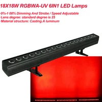 18x18w wall washer led rgbwa uv 6in1 stage light bar party club disco dj light for party ktv christmas indoor stage effect light