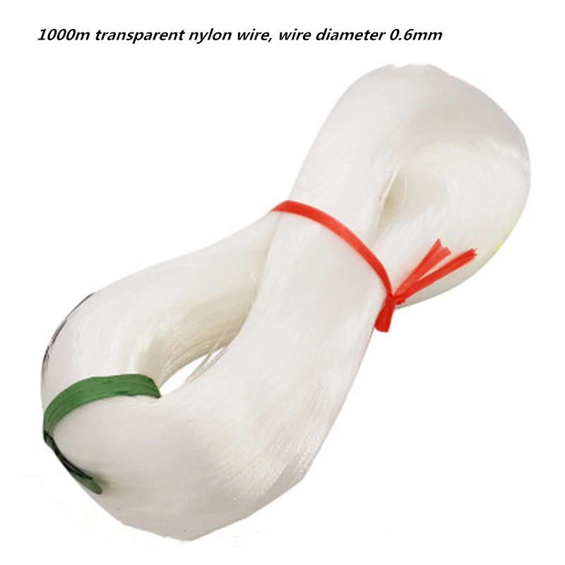 

Прозрачная нейлоновая проволока 1000 м, диаметр проволоки 0,6 мм
