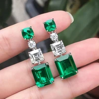 newly green white stud earrings women graceful female wedding anniversary gift noble ladys party jewelry drop shipping