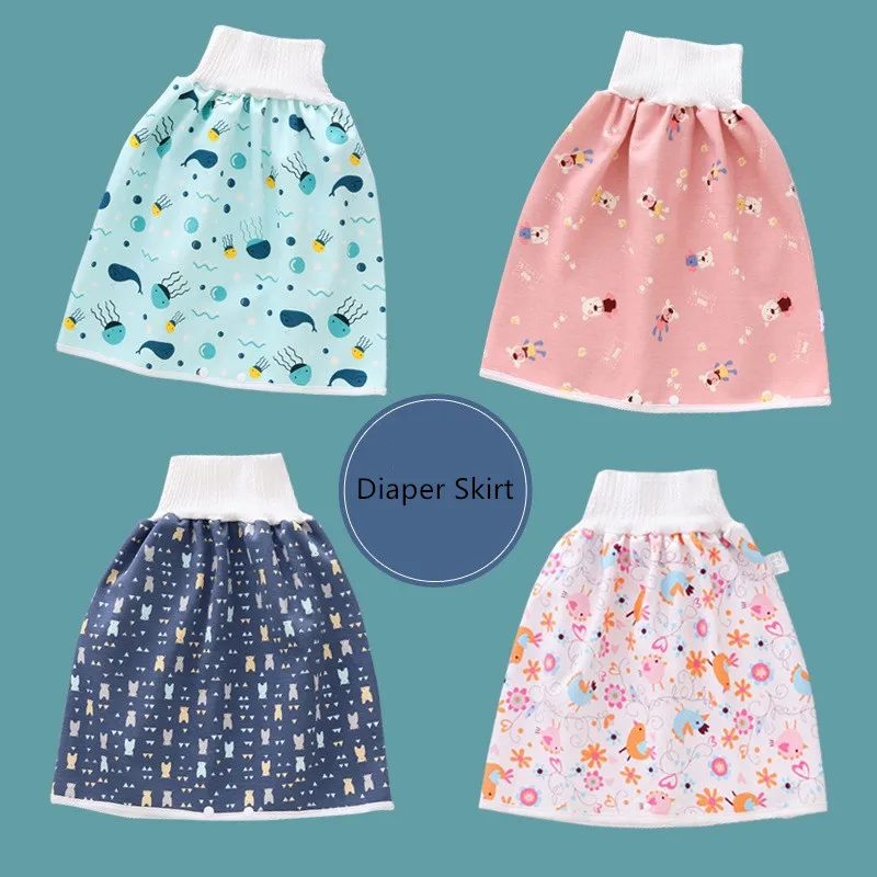 Almohadilla impermeable para dormir de 0 a 12 a&ntilde;os, falda de pa&ntilde;al de algod&oacute;n de cintura alta, pantalones de entrenamiento para ni&ntilde;os, pa&ntilde;al de tela reutilizable para beb&eacute;, gran vendedor-1