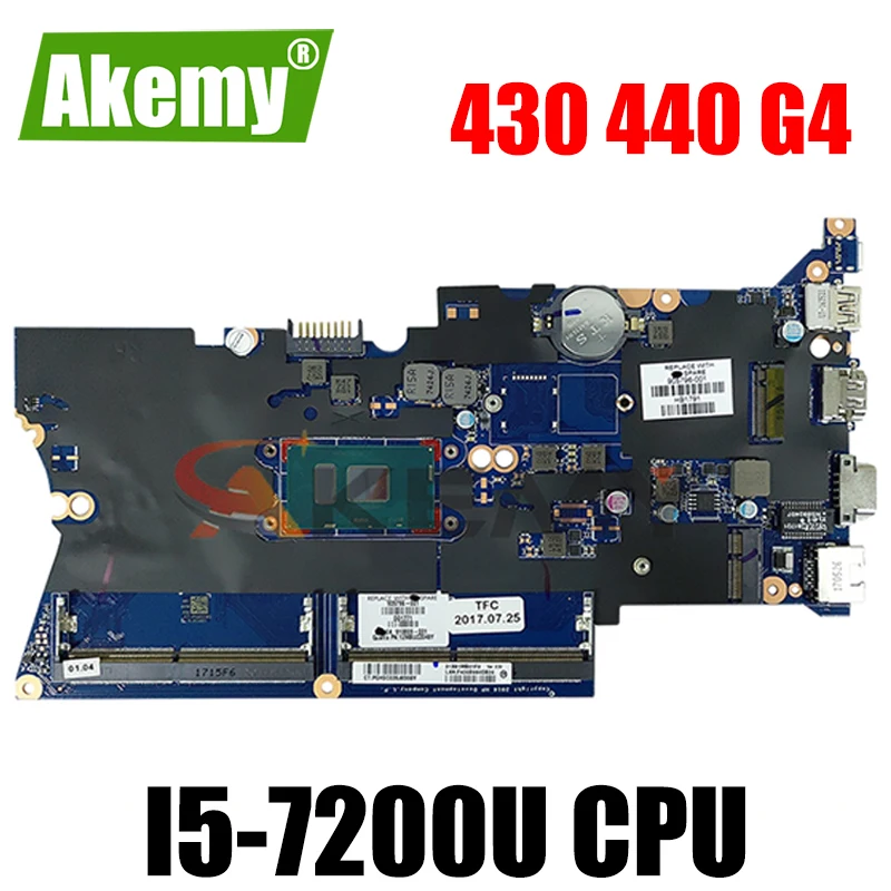 

DA0X81MB6E0 905794-601-905794 для ноутбука HP ProBook 430 440 G4, Материнская Плата ЦП i5 7200U DDR4 100%, тестовая работа