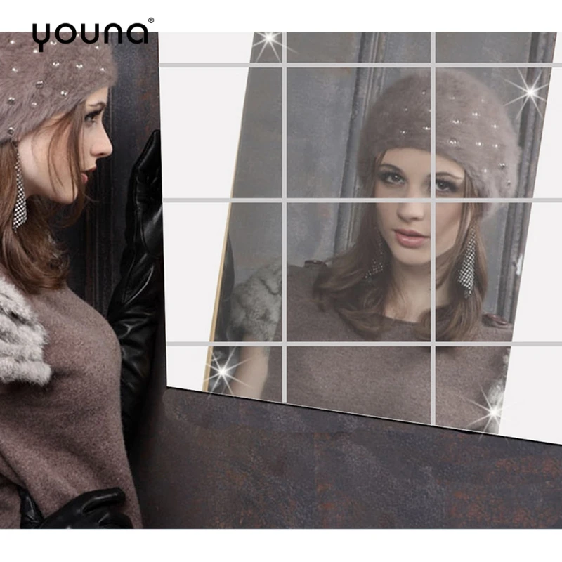 Декоративная зеркальная настенная наклейка листы гибкая не стеклянная