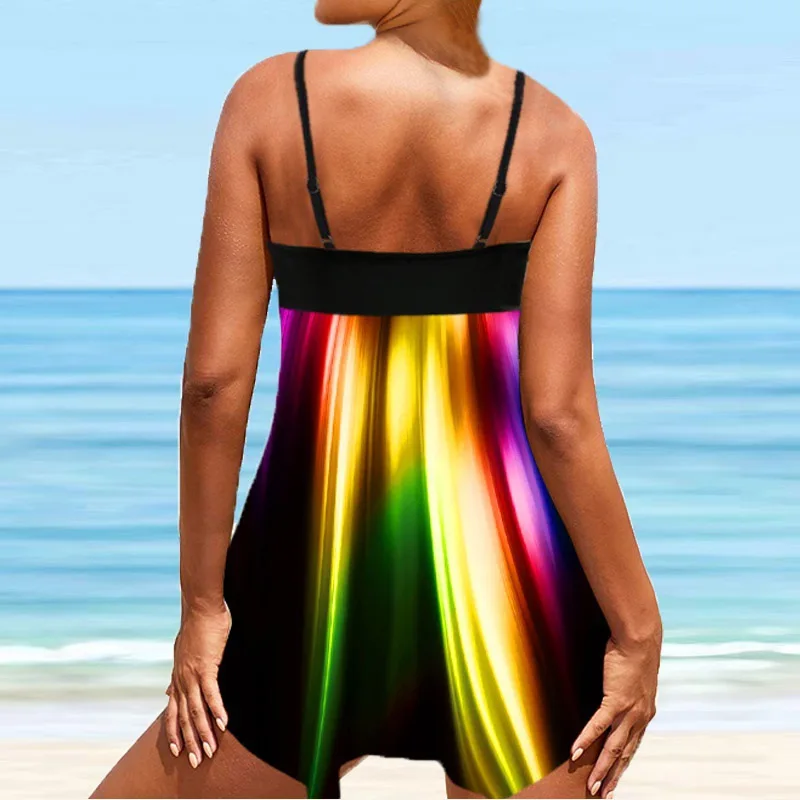 

Women Plus Size 8XL 2 Piece Tankini Large Size 6XL Swimwear Swimdress Swim Dress Swimsuit Top Print Colorful Bathing Suit