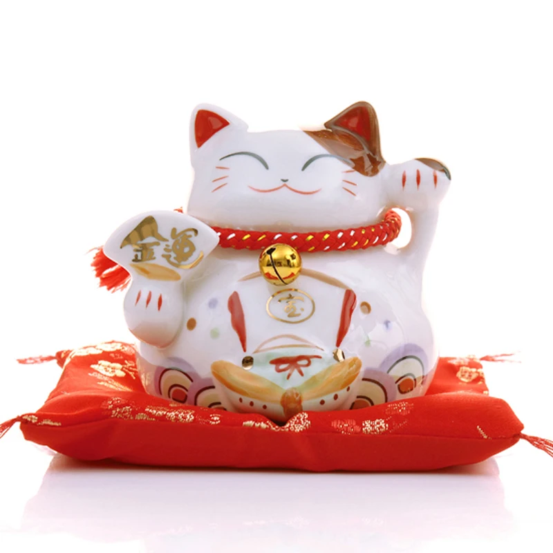 

Lucky Cat Decoration Home Living Room Small Ceramic Piggy Bank Piggy Bank Store Opening Decoration Creative Gift feng shui desk