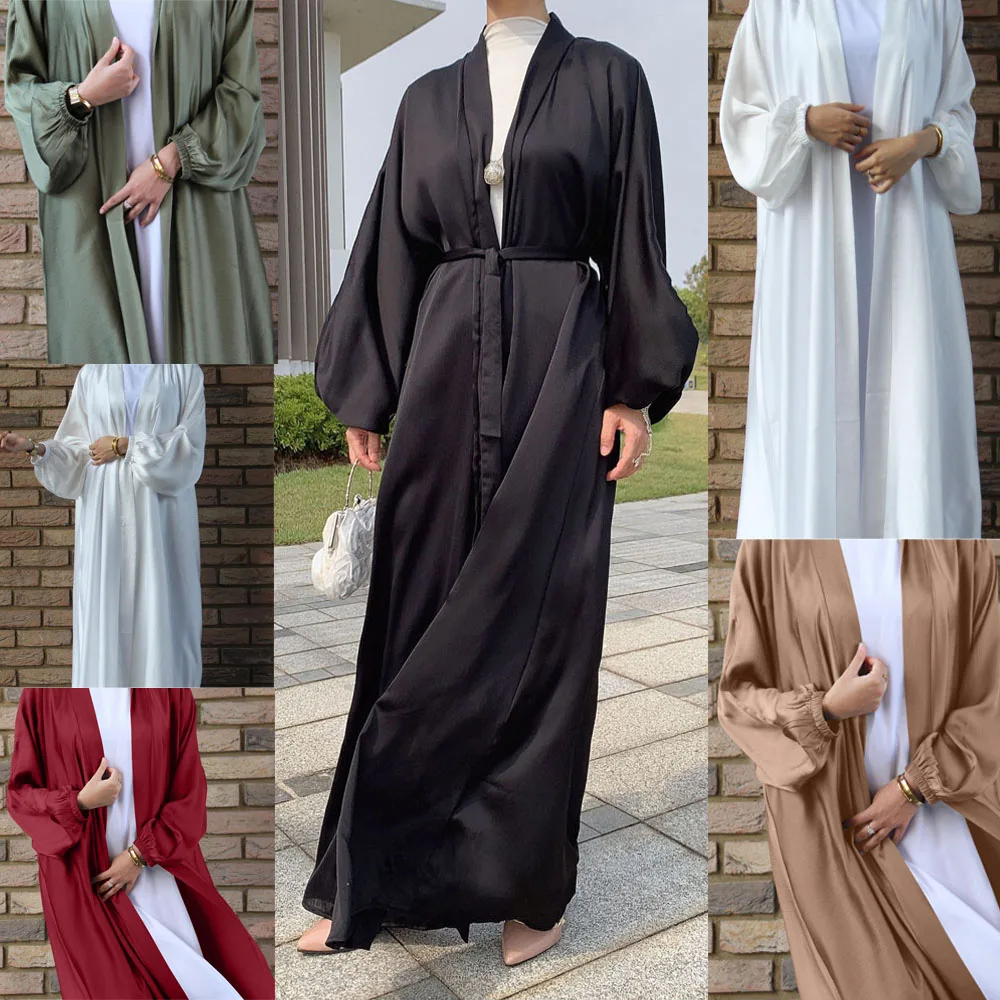 

Ramadan Islamic Muslim Women Open Kimono Casual Abayas Arabic Kaftan Jilbab Turkey Middle East Dubai Solid Female Maxi Robe Gown