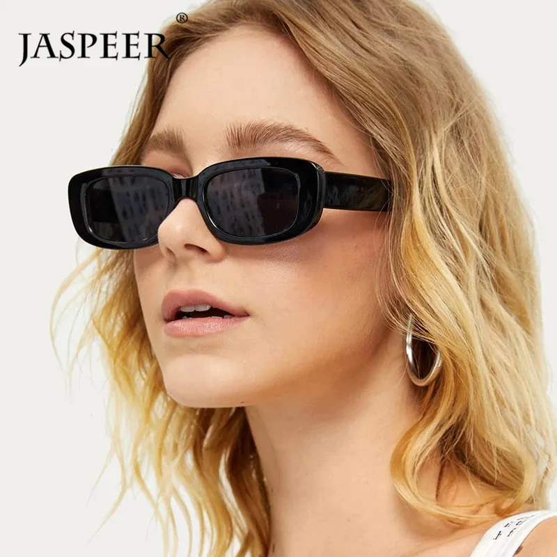 

JASPEER Rectangle Sunglasses Women Vintage Brand Designer Small Square Sun Glasses Men Shades Female UV400 Driving Eyewear