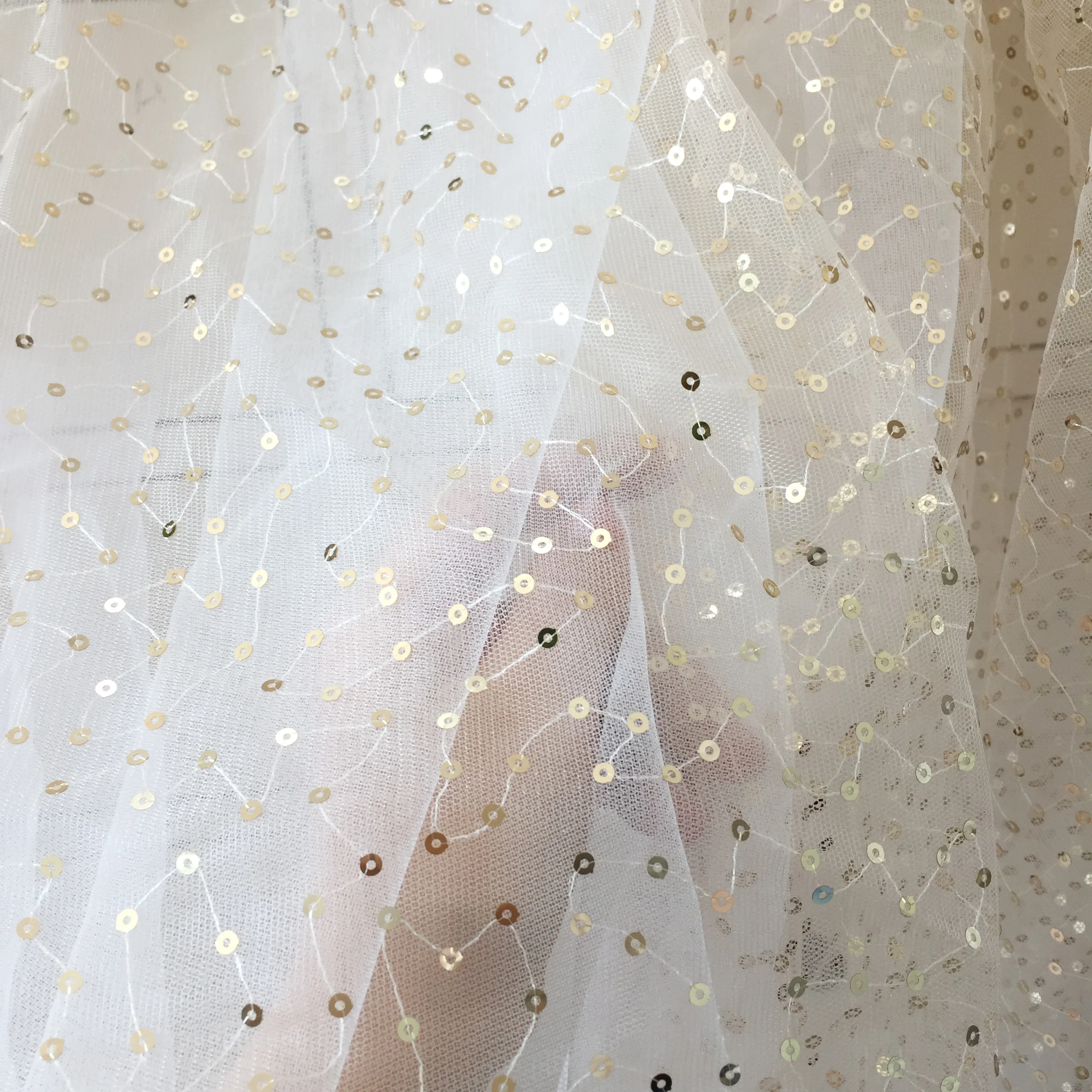 Звездное шифрование блестки вышивка прозрачная сетчатая ткань детское платье