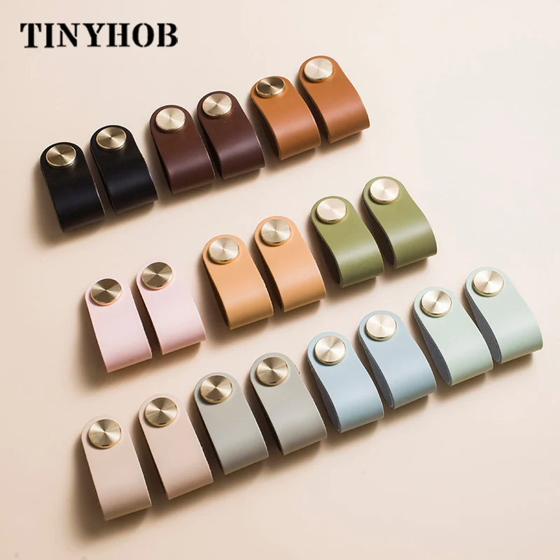 Ручка и ручка для шкафа из кожи натурального камня латуни в скандинавском стиле