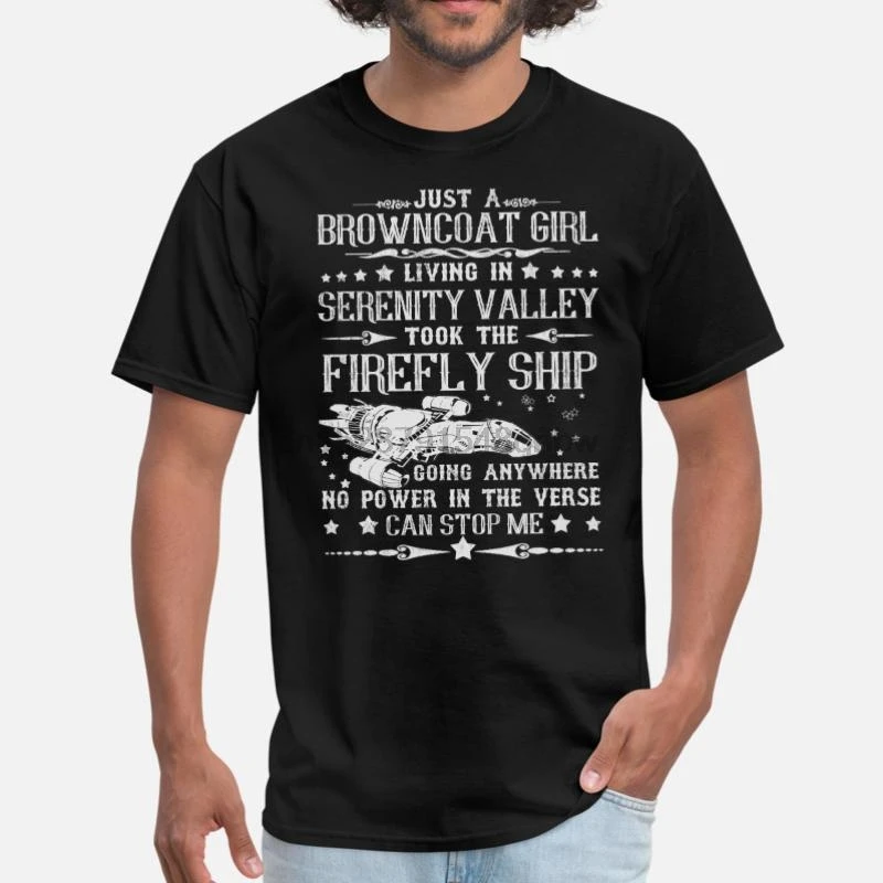 Browncoat/футболка для девочек живущая в долине Serenity Мужская черная Веселая футболка
