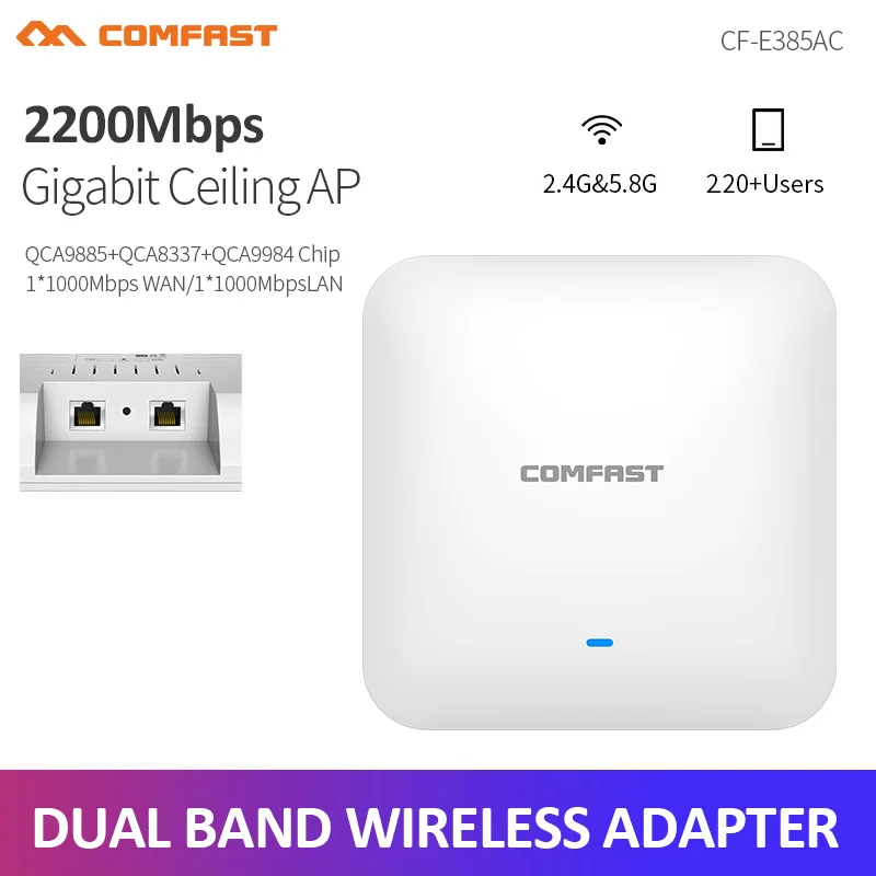 COMFAST CF-E385AC Gigabit Ceiling Wireless 2200Mbps 802.11ac wifi router Indoor AP for Powerful Support 220+ Users | Компьютеры и офис