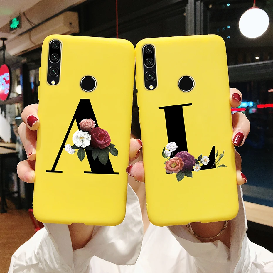 for huawei honor 9x premium case for honor 9x global cover silicon tpu soft letters flower phone case for huawei honor 9x funda free global shipping