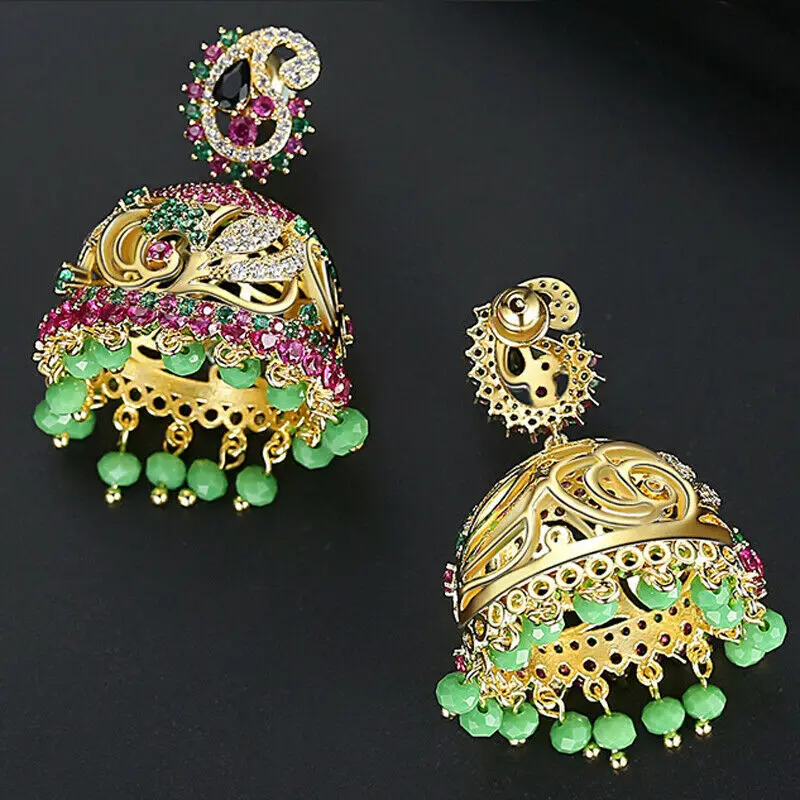 Индийские серьги Jhumka в Ретро этническом стиле цыганские бусины колокольчики