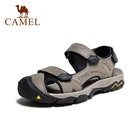 Мужские сандалии CAMEL из натуральной кожи, Повседневная пляжная обувь, мягкие и удобные уличные босоножки на липучке, лето 2021