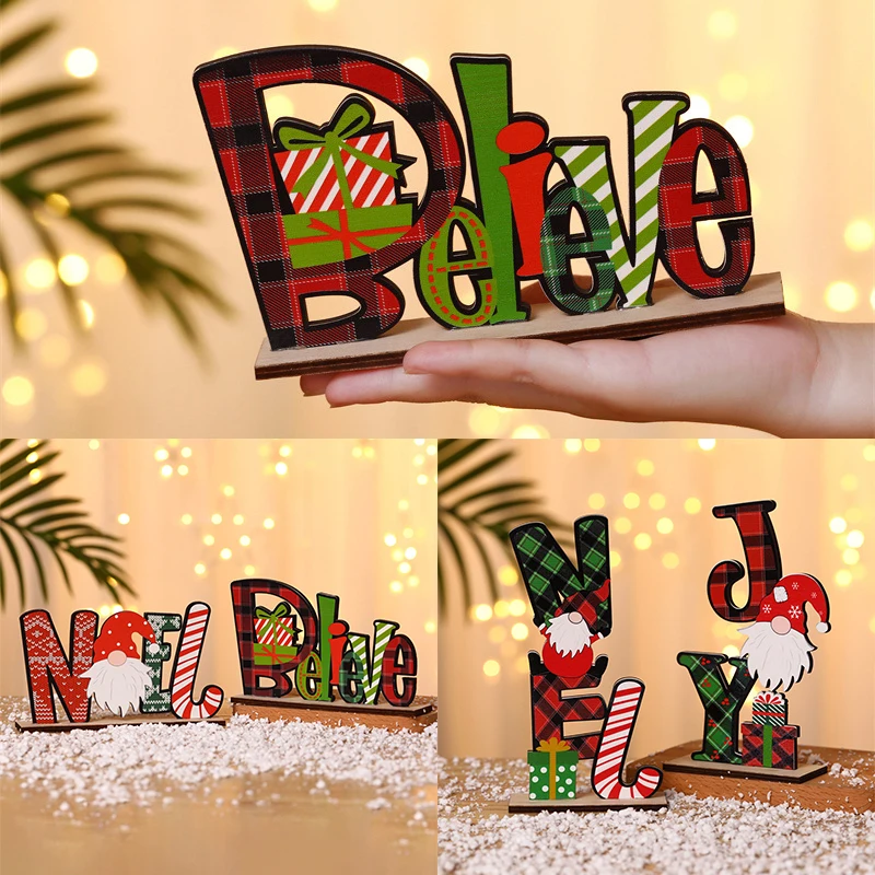 Декоративные деревянные снежинки с буквами рождественские украшения Безликие